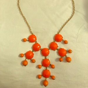 J. Crew Bubble Necklace Orange Gold